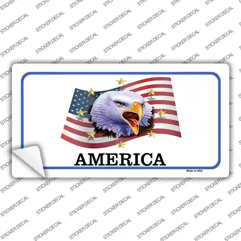 LP-133s-XL Waving Flag Bald Eagle Novelty Sticker Decal - Extra Large