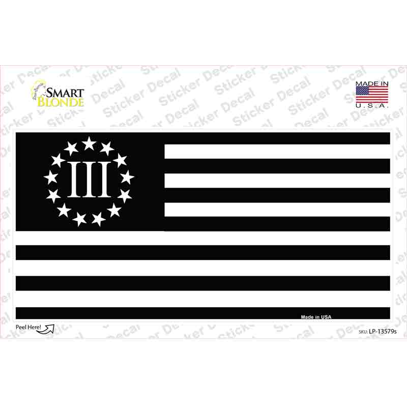 LP-13579s-M 3 Percenter American Flag Novelty Sticker Decal - Medium