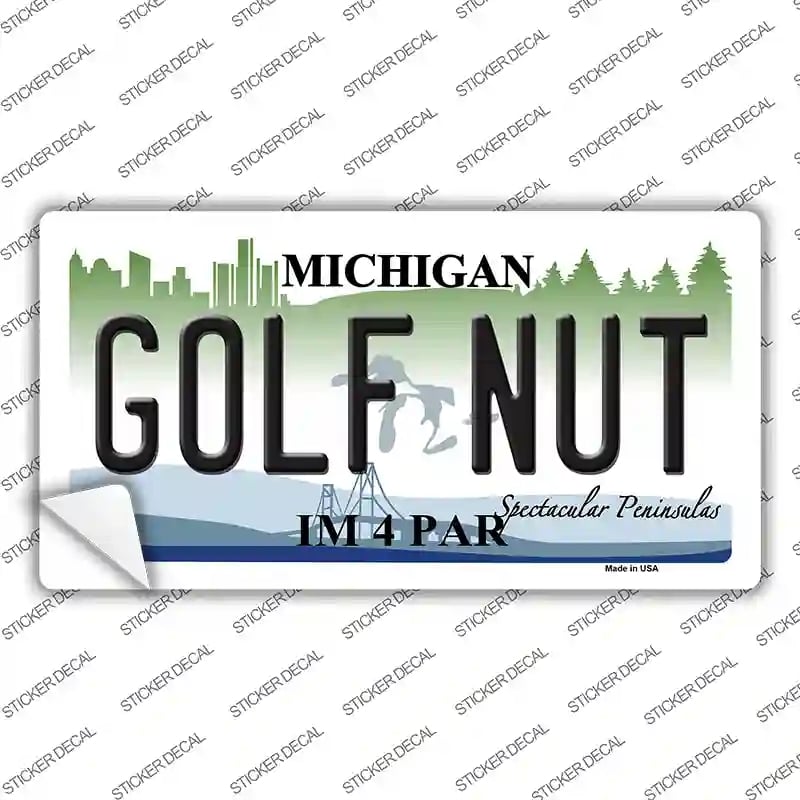 LP-2806s-S Golf Nut Michigan State Novelty Sticker Decal - Small