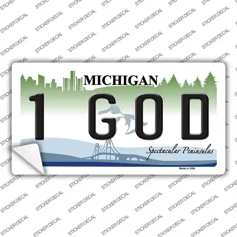 LP-2808s-S 1 GOD Michigan State Novelty Sticker Decal - Small