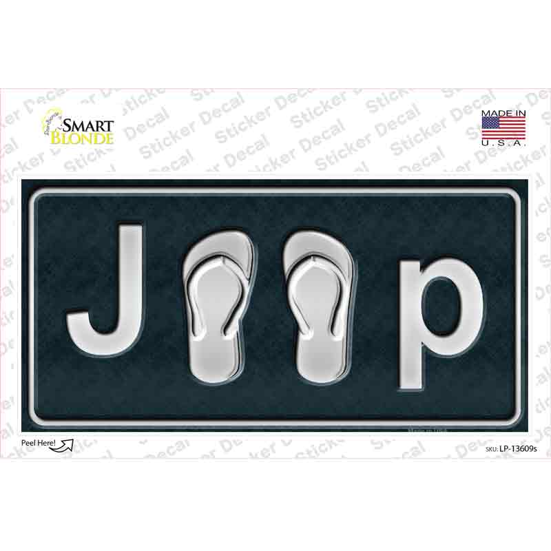 LP-13609s-M J-P Flipflop Novelty Sticker Decal - Medium