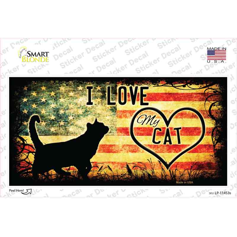 LP-11453s-M I Love My Cat Novelty Sticker Decal - Medium