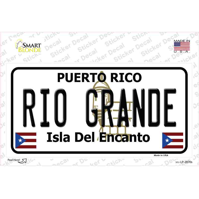 LP-2870s-M Rio Grande Puerto Rico Novelty Sticker Decal - Medium