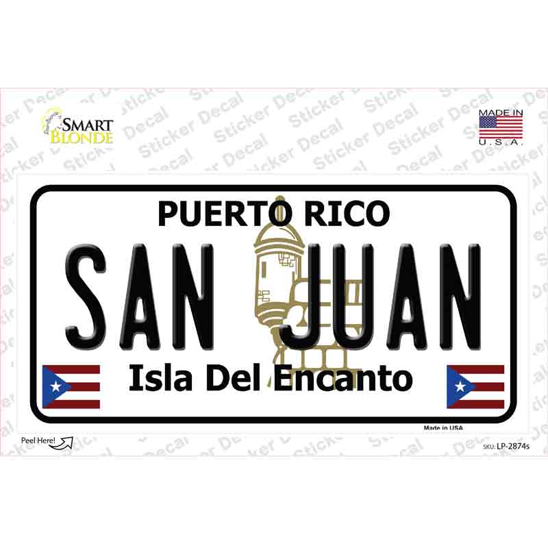 LP-2874s-M San Juan Puerto Rico Novelty Sticker Decal - Medium