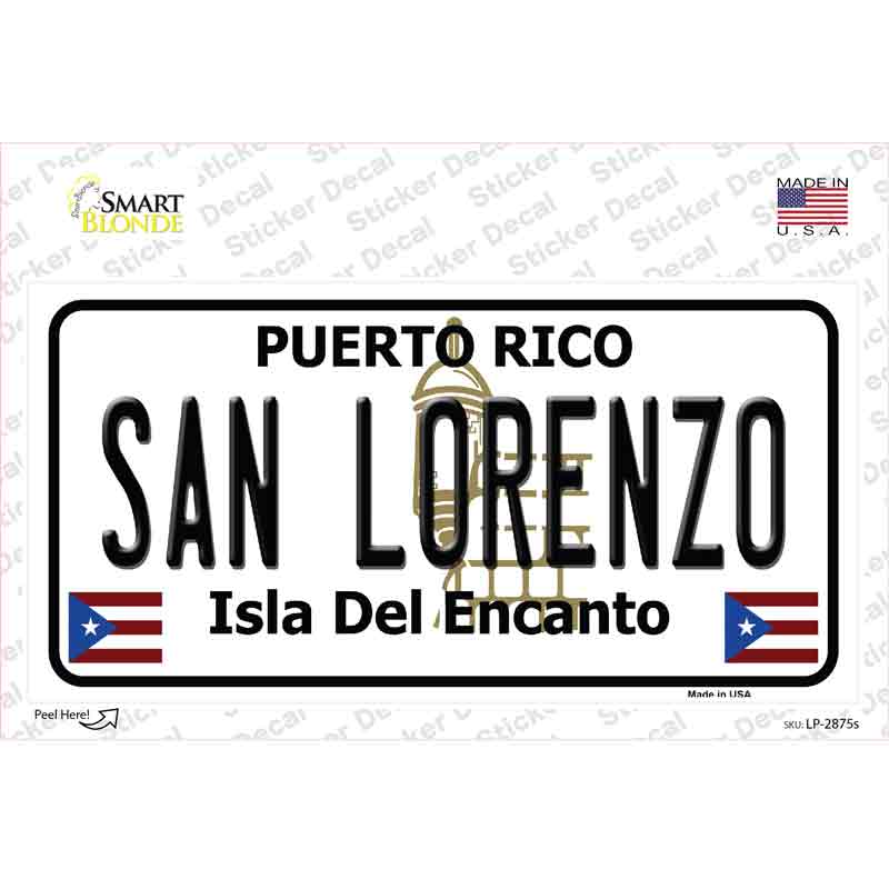 LP-2875s-M San Lorenzo Puerto Rico Novelty Sticker Decal - Medium
