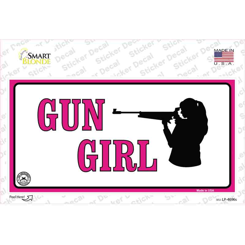 LP-4696s-M Gun Girl Novelty Sticker Decal - Medium
