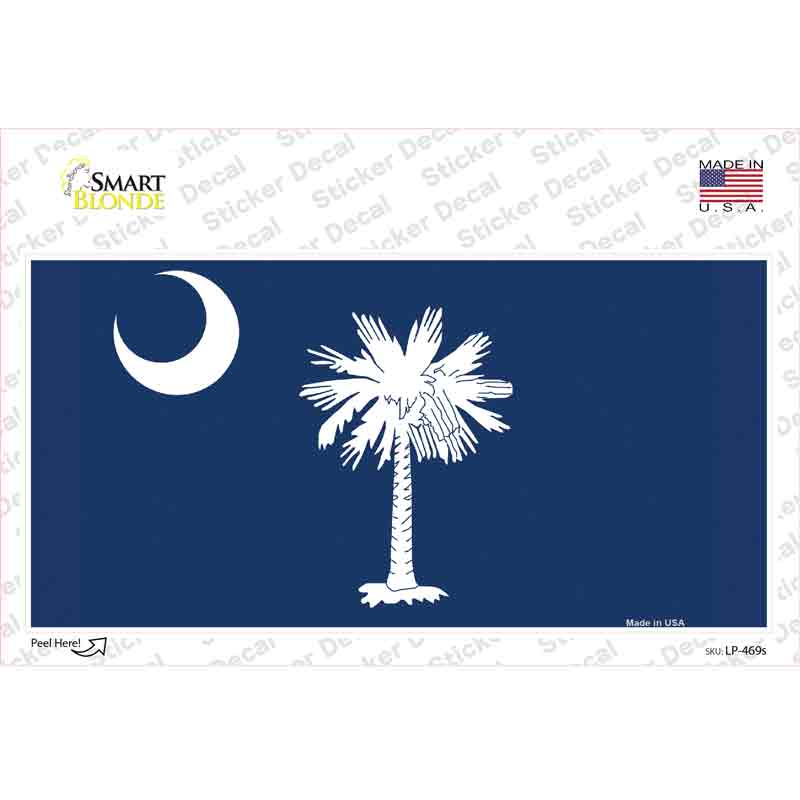 LP-469s-M South Carolina Blue Flag Novelty Sticker Decal - Medium