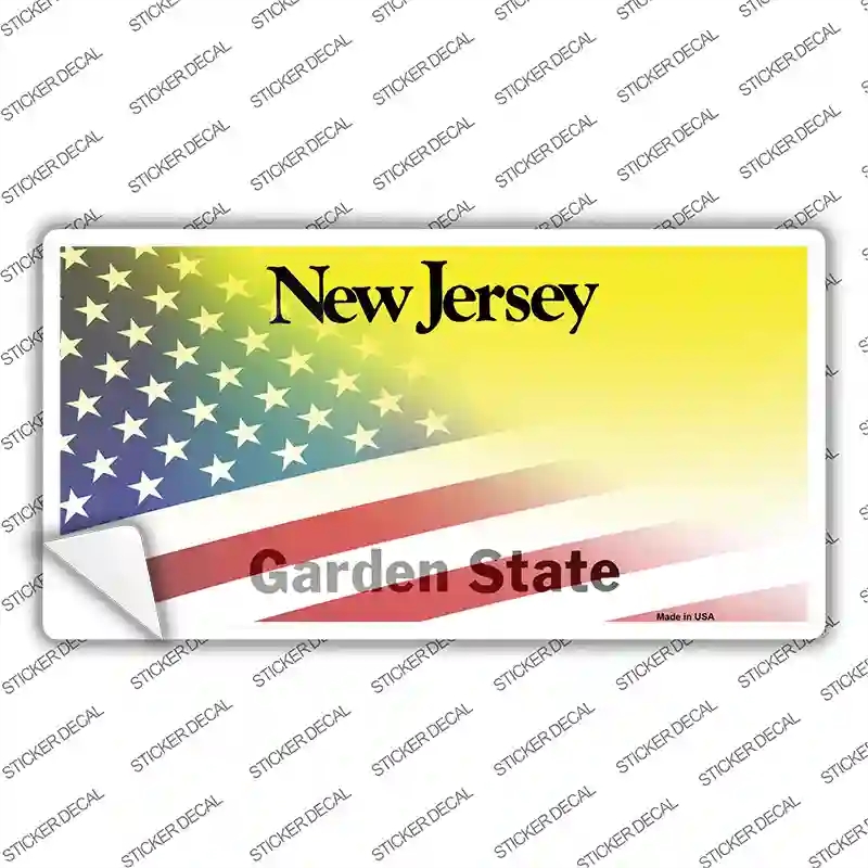 LP-12360s-L   Jersey with American Flag Novelty Sticker Decal - Large
