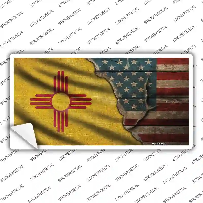 LP-12410s-XL   Mexico & American Flag Novelty Sticker Decal - Extra Large