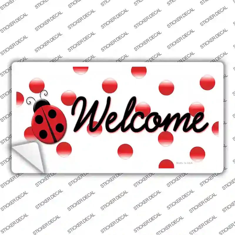 LP-11726s-L Welcome Ladybug Novelty Sticker Decal - Large