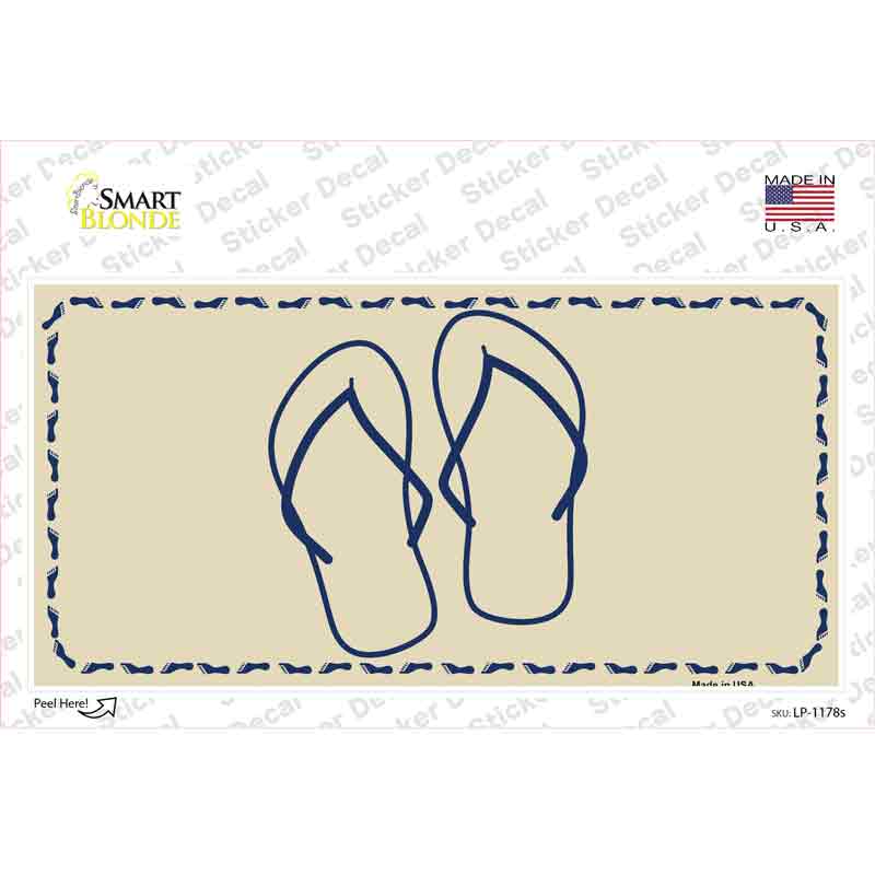 LP-1178s-M Flip Flops Novelty Sticker Decal - Medium