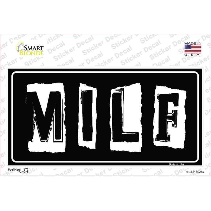LP-5026s-M M.I.L.F Black Novelty Sticker Decal - Medium