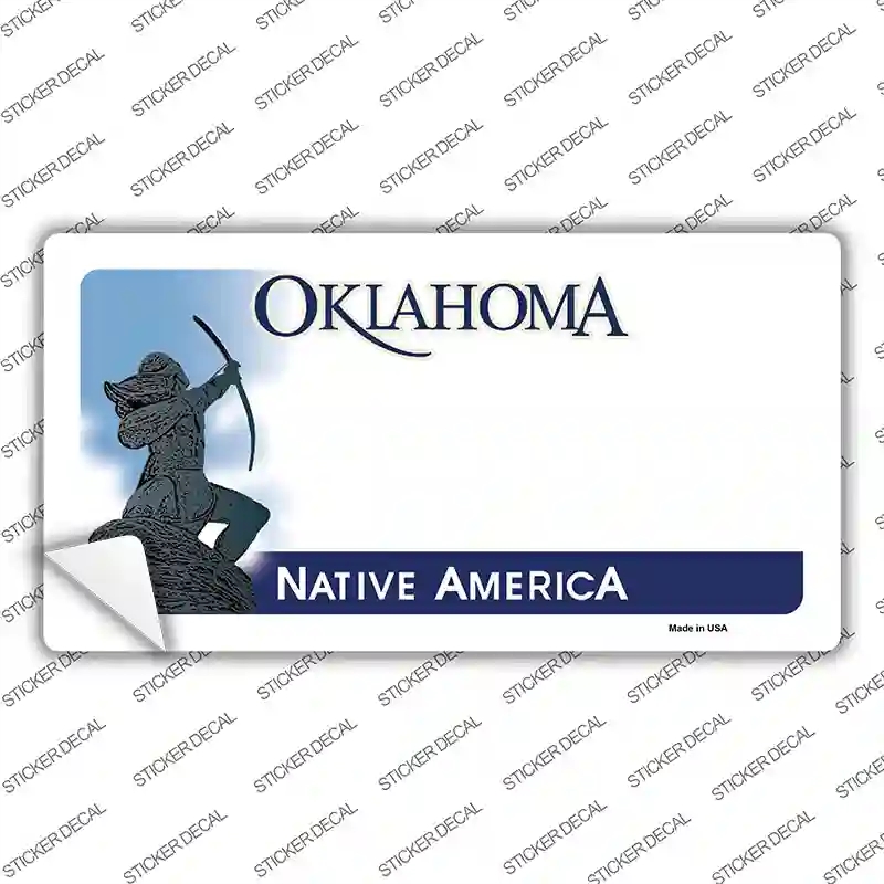 LP-5131s-S Oklahoma Native America State Blank Novelty Sticker Decal - Small