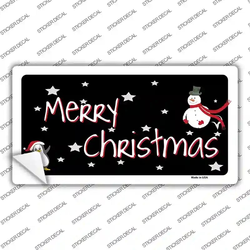 LP-5143s-XL Merry Christmas Snow Novelty Sticker Decal - Extra Large