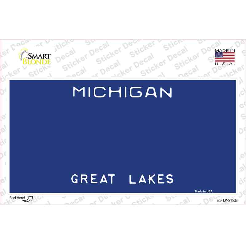 LP-5152s-M Michigan Great Lakes State Blank Novelty Sticker Decal - Medium
