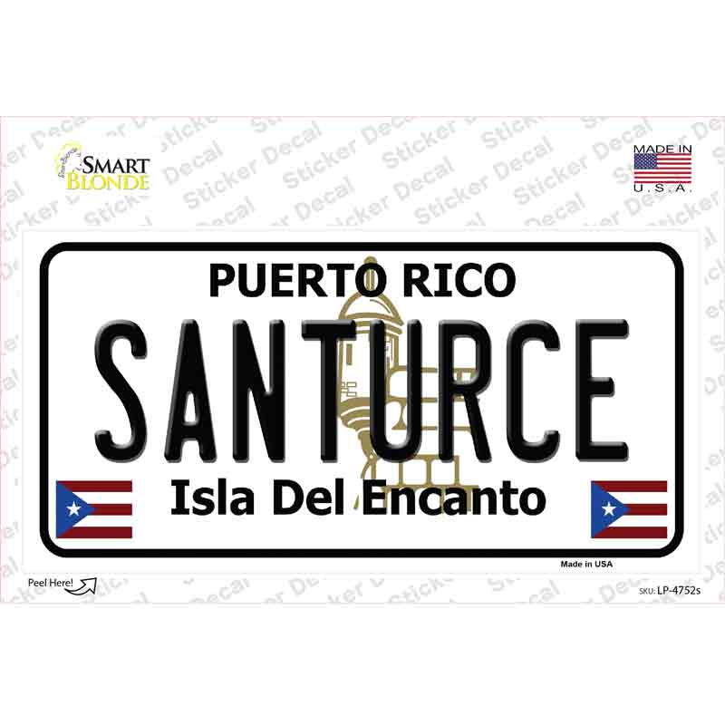 LP-4752s-M Santurce Puerto Rico Novelty Sticker Decal - Medium