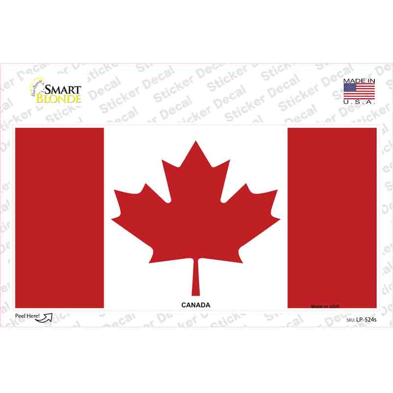 LP-524s-M Canadian Flag Novelty Sticker Decal - Medium