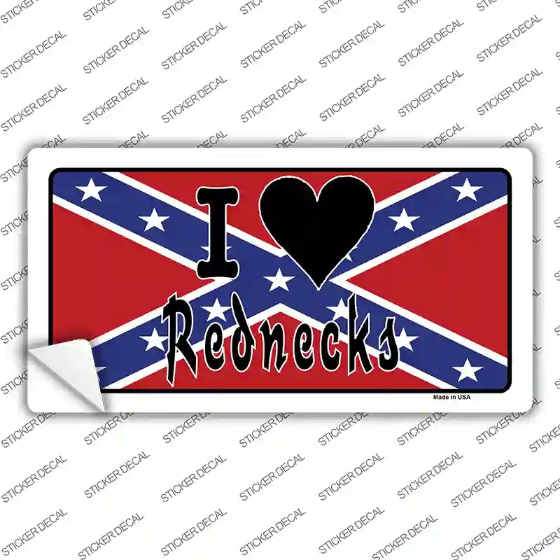 LP-5251s-S I Love Rednecks Novelty Sticker Decal - Small