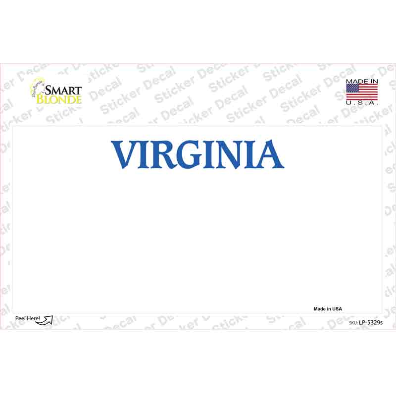 LP-5329s-M Virginia State Background Novelty Sticker Decal - Medium