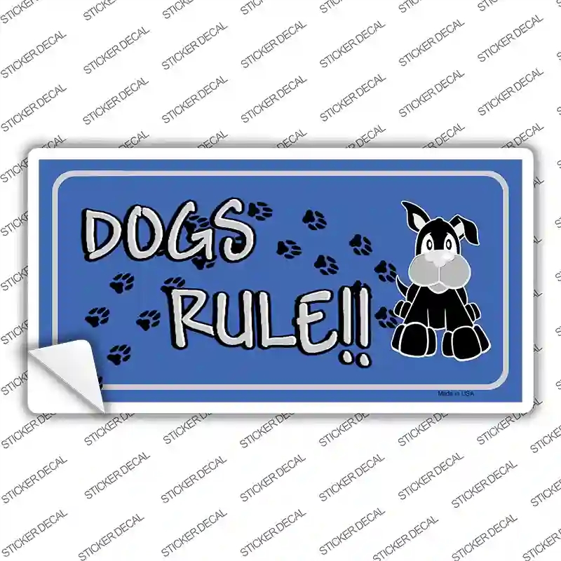 LP-1204s-S Dogs Rule Novelty Sticker Decal - Small