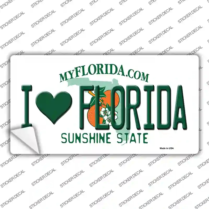 LP-6032s-S I Love Florida Novelty Sticker Decal - Small