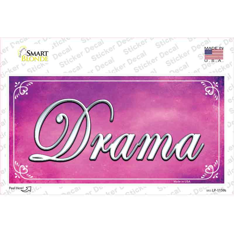 LP-1159s-M Drama Pink Novelty Sticker Decal - Medium