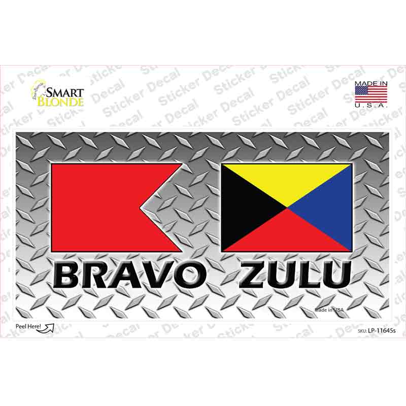 LP-11645s-M Bravo Zulu Novelty Sticker Decal - Medium