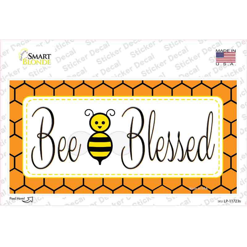 LP-11723s-M Bee Blessed Simple Novelty Sticker Decal - Medium