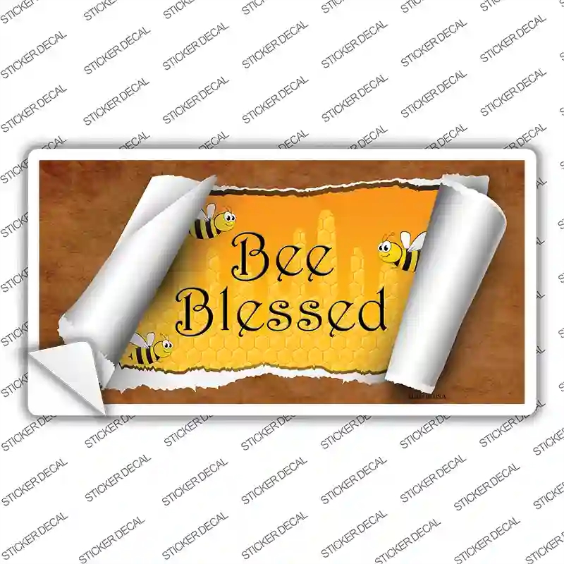 LP-11724s-XL Bee Blessed Scroll Novelty Sticker Decal - Extra Large