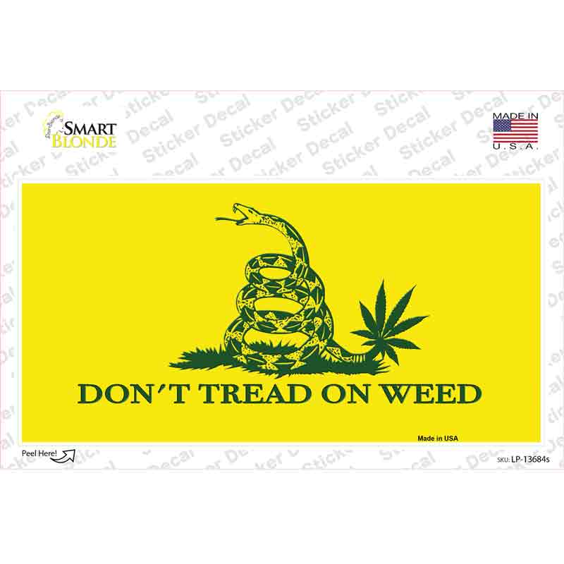 LP-13684s-M Dont Tread on Weed Novelty Sticker Decal - Medium