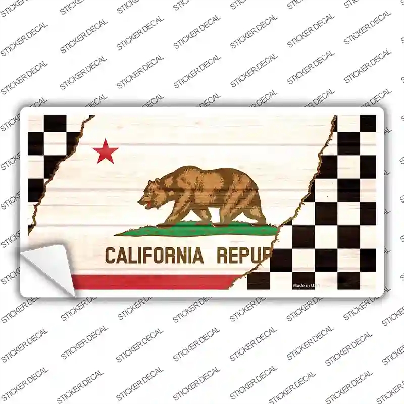 LP-13690s-L California Racing Flag Novelty Sticker Decal - Large
