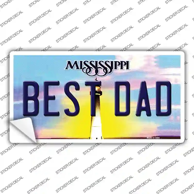 LP-6570s-XL Best Dad Mississippi Novelty Sticker Decal - Extra Large