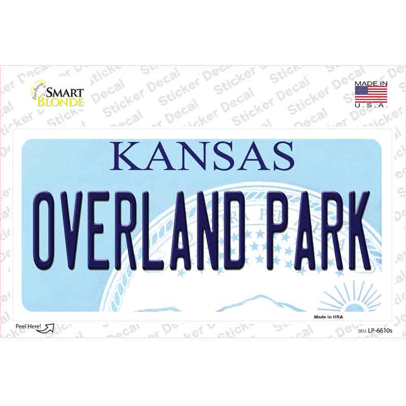 LP-6610s-M Overland Park Kansas Novelty Sticker Decal - Medium