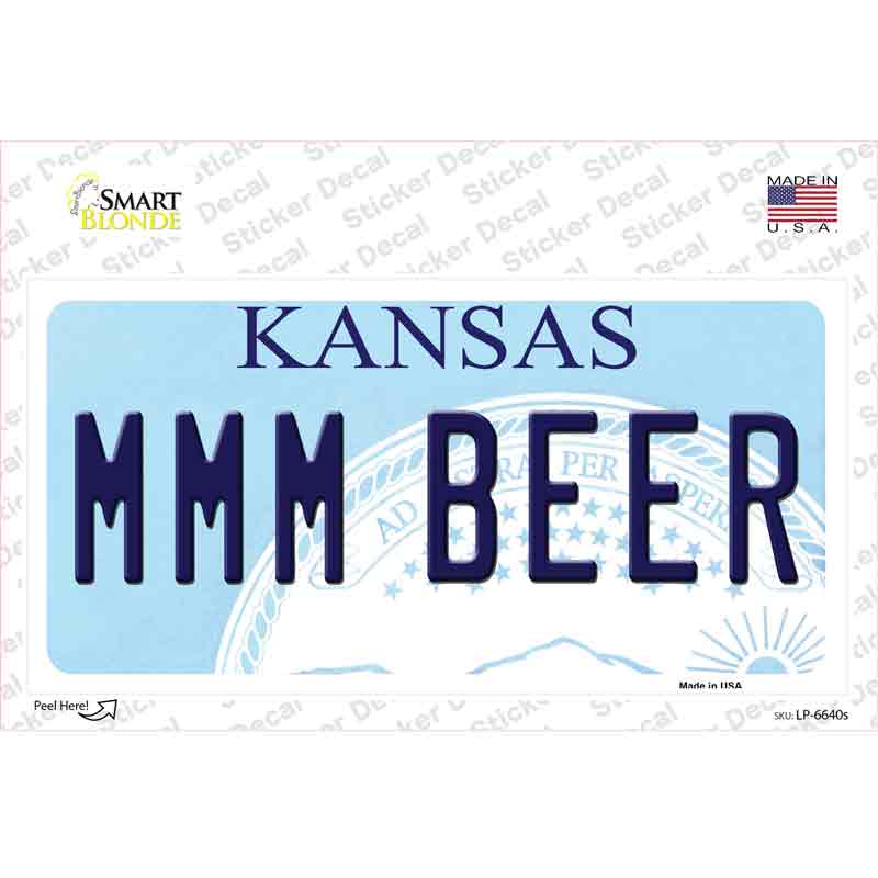 LP-6640s-M MMM Beer Kansas Novelty Sticker Decal - Medium