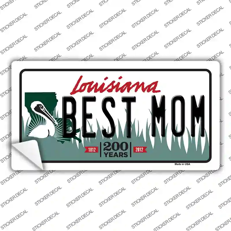 LP-6652s-L Best Mom Louisiana Novelty Sticker Decal - Large