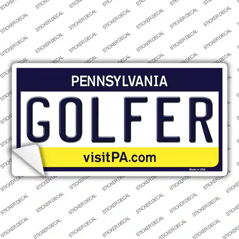 LP-6062s-XL Golfer Pennsylvania State Novelty Sticker Decal - Extra Large