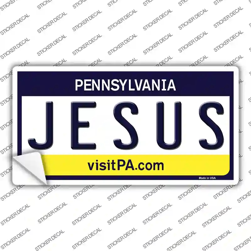 LP-6070s-S Jesus Pennsylvania State Novelty Sticker Decal - Small