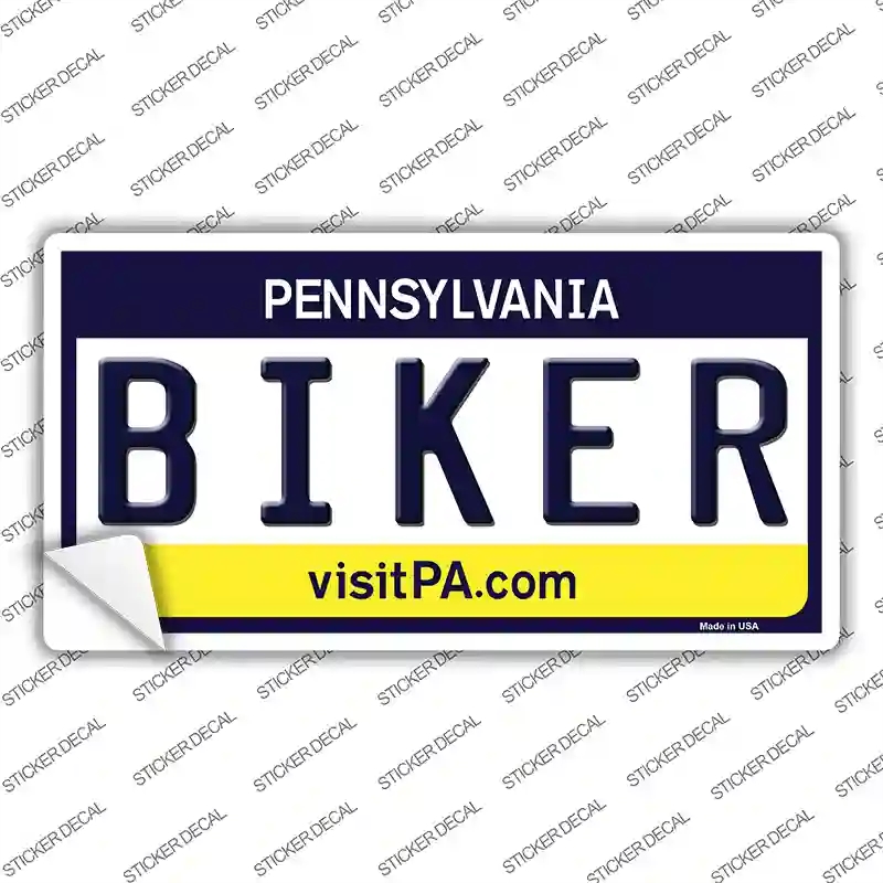 LP-6079s-L Biker Pennsylvania State Novelty Sticker Decal - Large