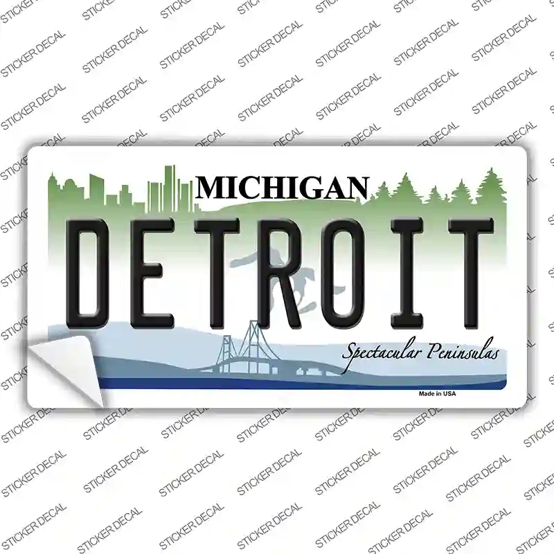 LP-6107s-S Detroit Michigan Novelty Sticker Decal - Small