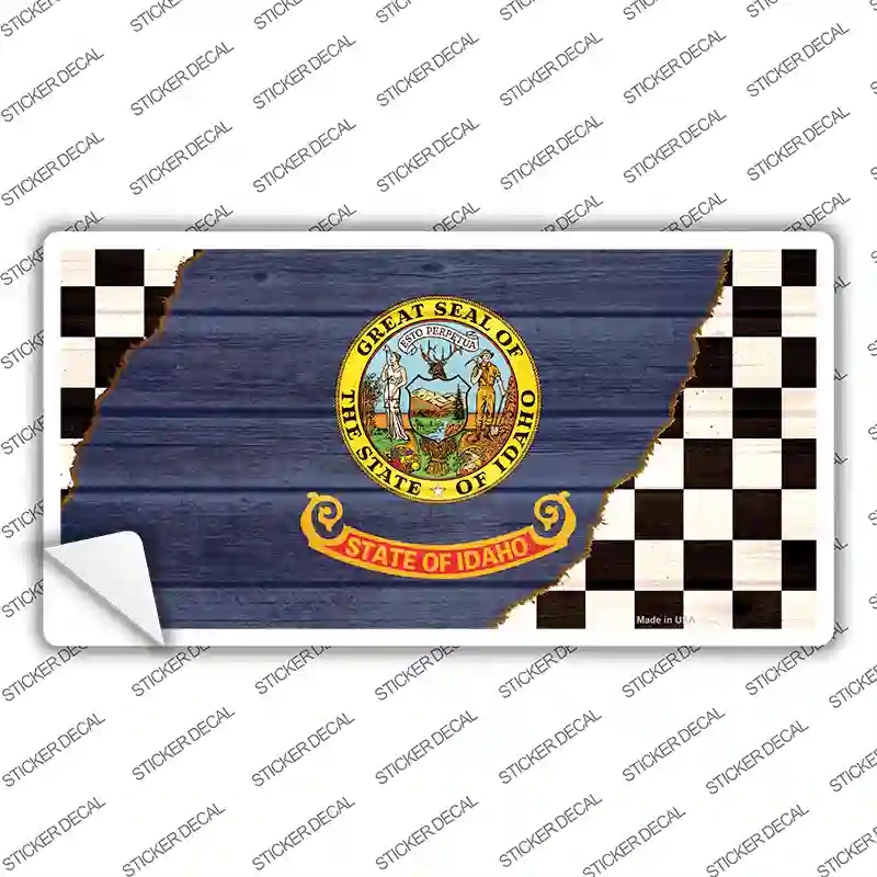 LP-13697s-L Idaho Racing Flag Novelty Sticker Decal - Large