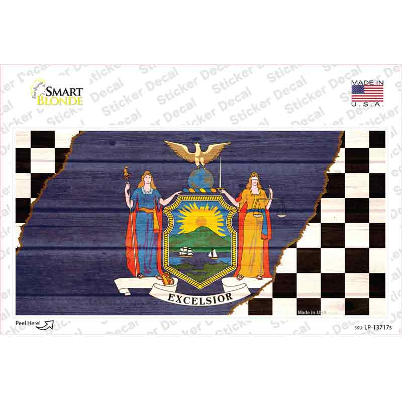 LP-13717s-M   York Racing Flag Novelty Sticker Decal - Medium