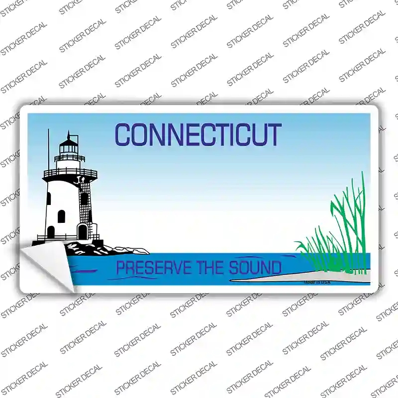 LP-1518s-L Connecticut State Blank Novelty Sticker Decal - Large