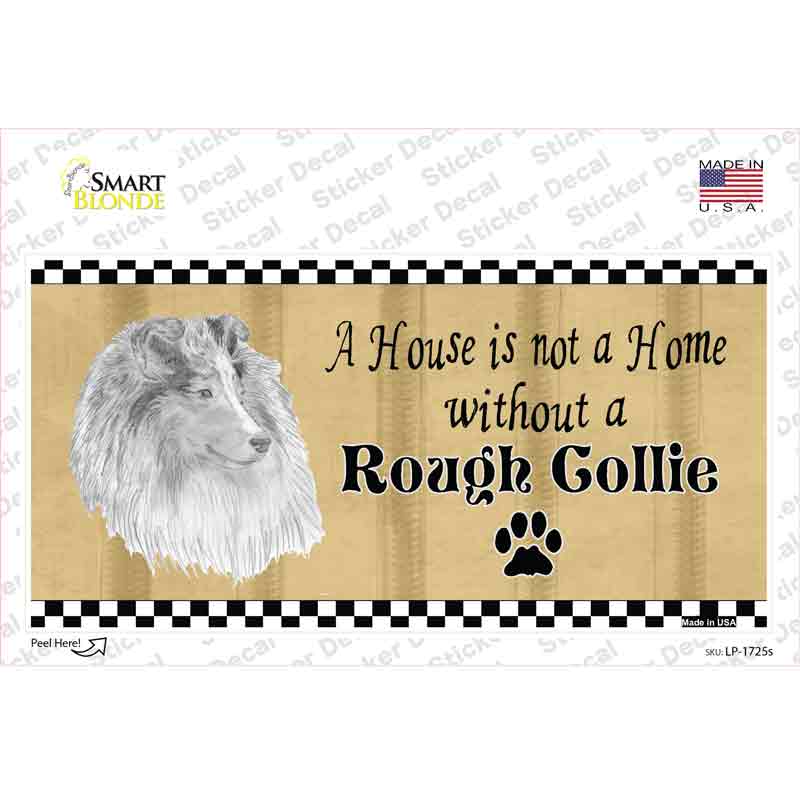 LP-1725s-M Pencil Sketch Rough Collie Novelty Sticker Decal - Medium