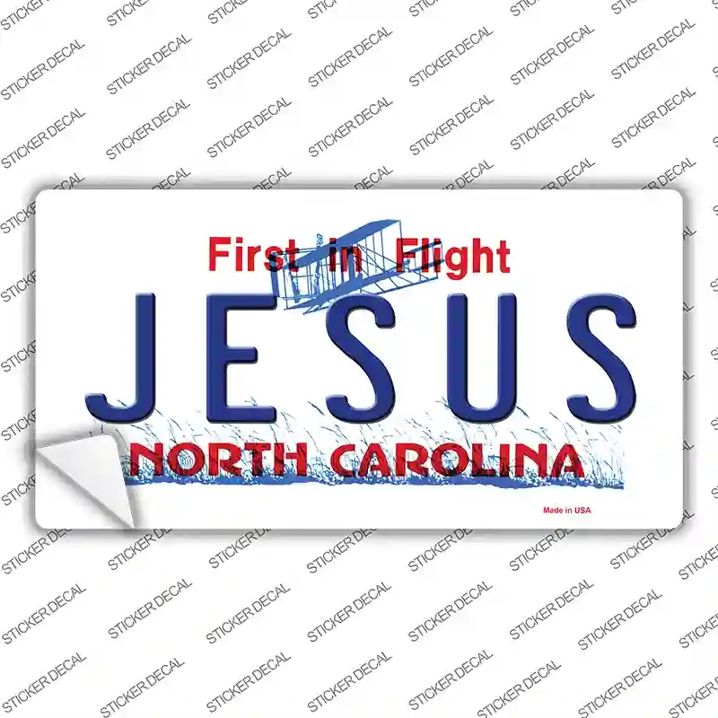 LP-1761s-L Jesus North Carolina Novelty Sticker Decal - Large