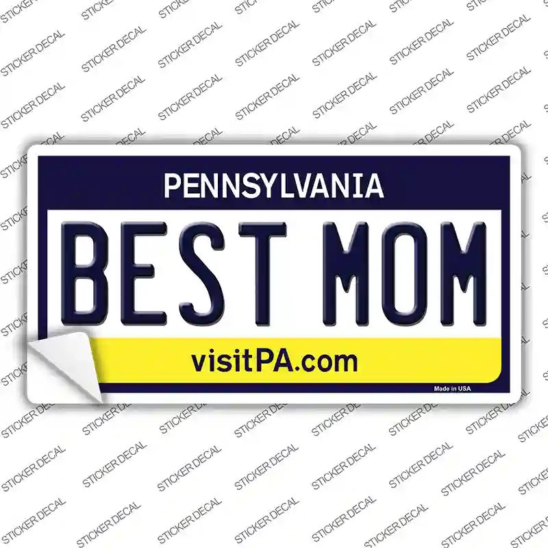 LP-6662s-XL Best Mom Pennsylvania State Novelty Sticker Decal - Extra Large