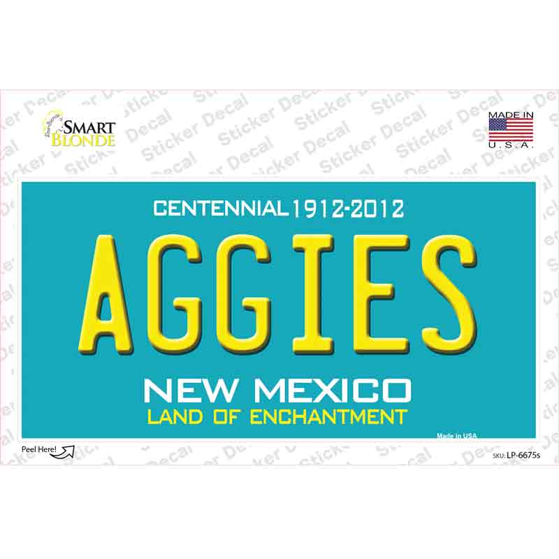 LP-6675s-M Aggies   Mexico Novelty Sticker Decal - Medium