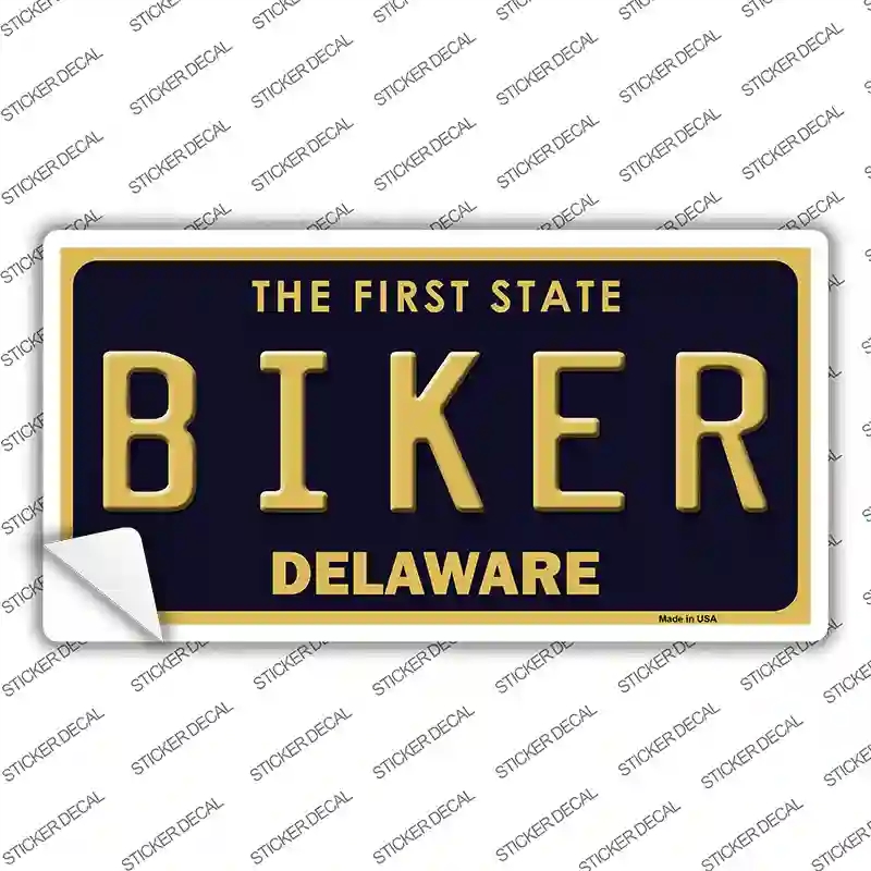 LP-6722s-XL Biker Delaware Novelty Sticker Decal - Extra Large