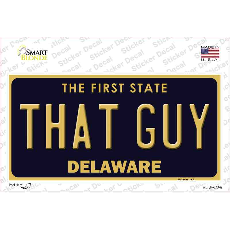 LP-6734s-M That Guy Delaware Novelty Sticker Decal - Medium
