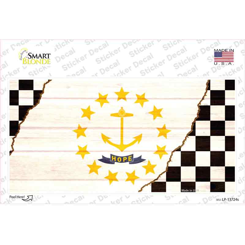 LP-13724s-M Rhode Island Racing Flag Novelty Sticker Decal - Medium