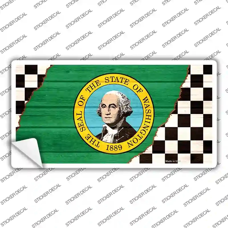 LP-13732s-S Washington Racing Flag Novelty Sticker Decal - Small